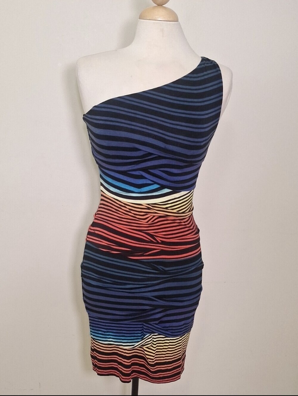 Nicole Miller Atillier One Shoulder Body Con Dress Size S